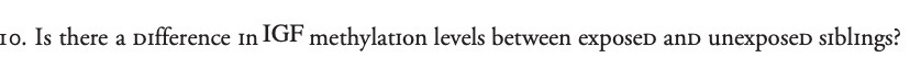Io. Is there a Difference In IGF methylation