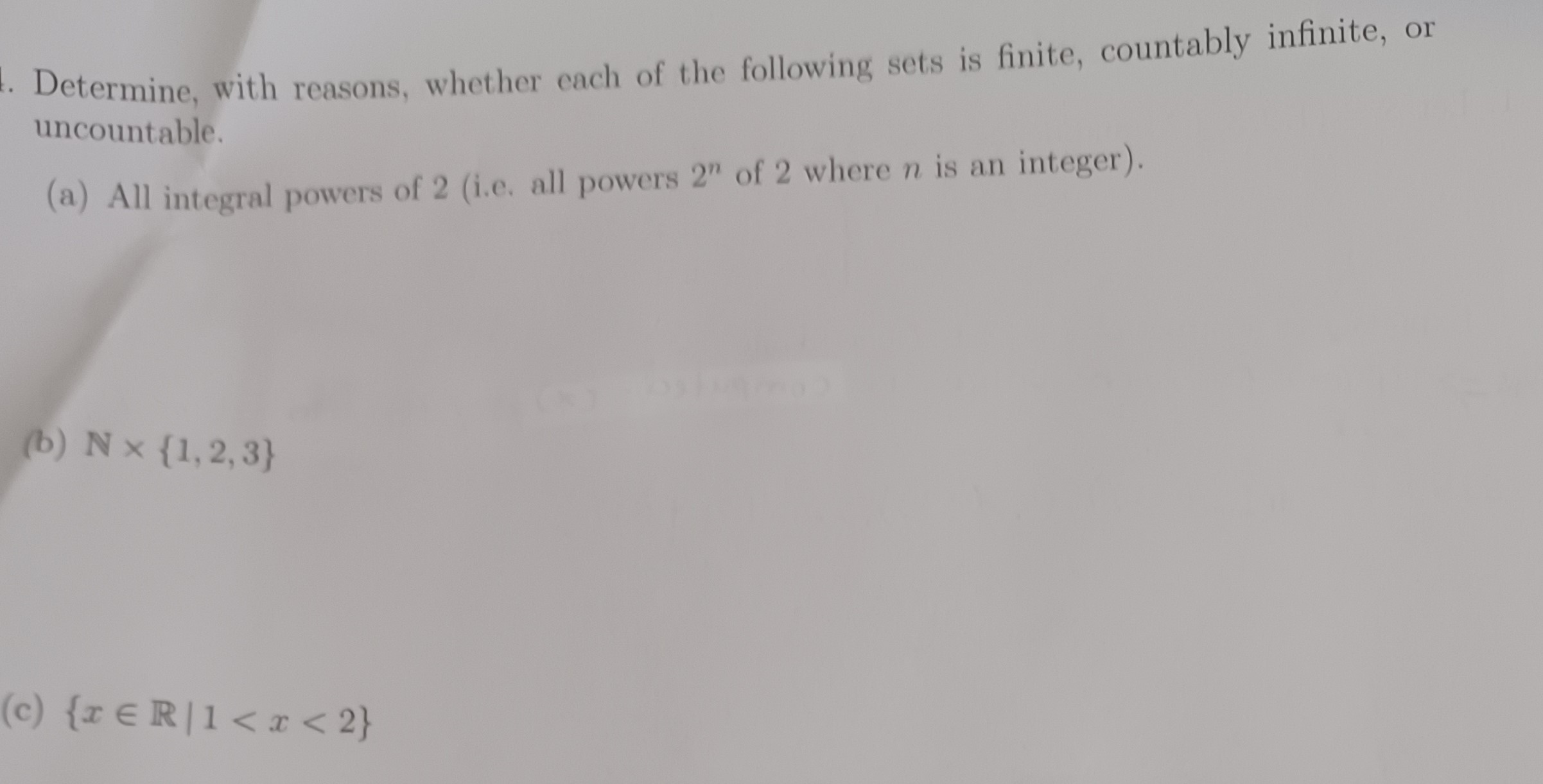 Determine, with reasons, whether each of the
