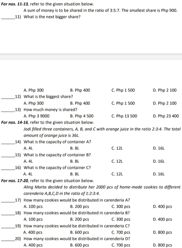 Answer the following questions and show your