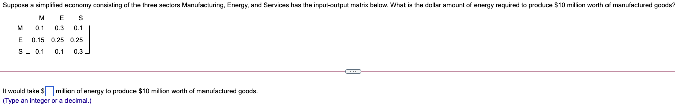 Suppose a simplified economy consisting of the