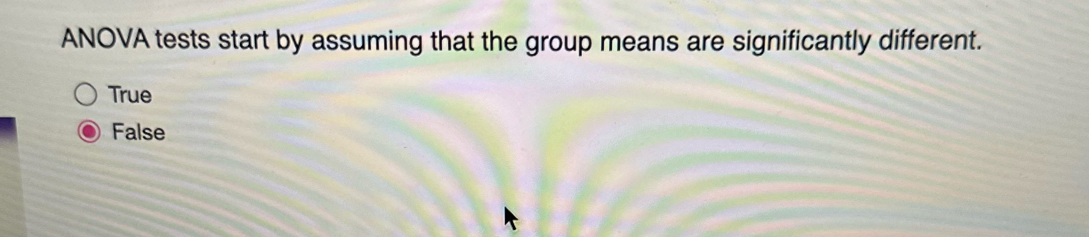 ANOVA tests start by assuming that the group