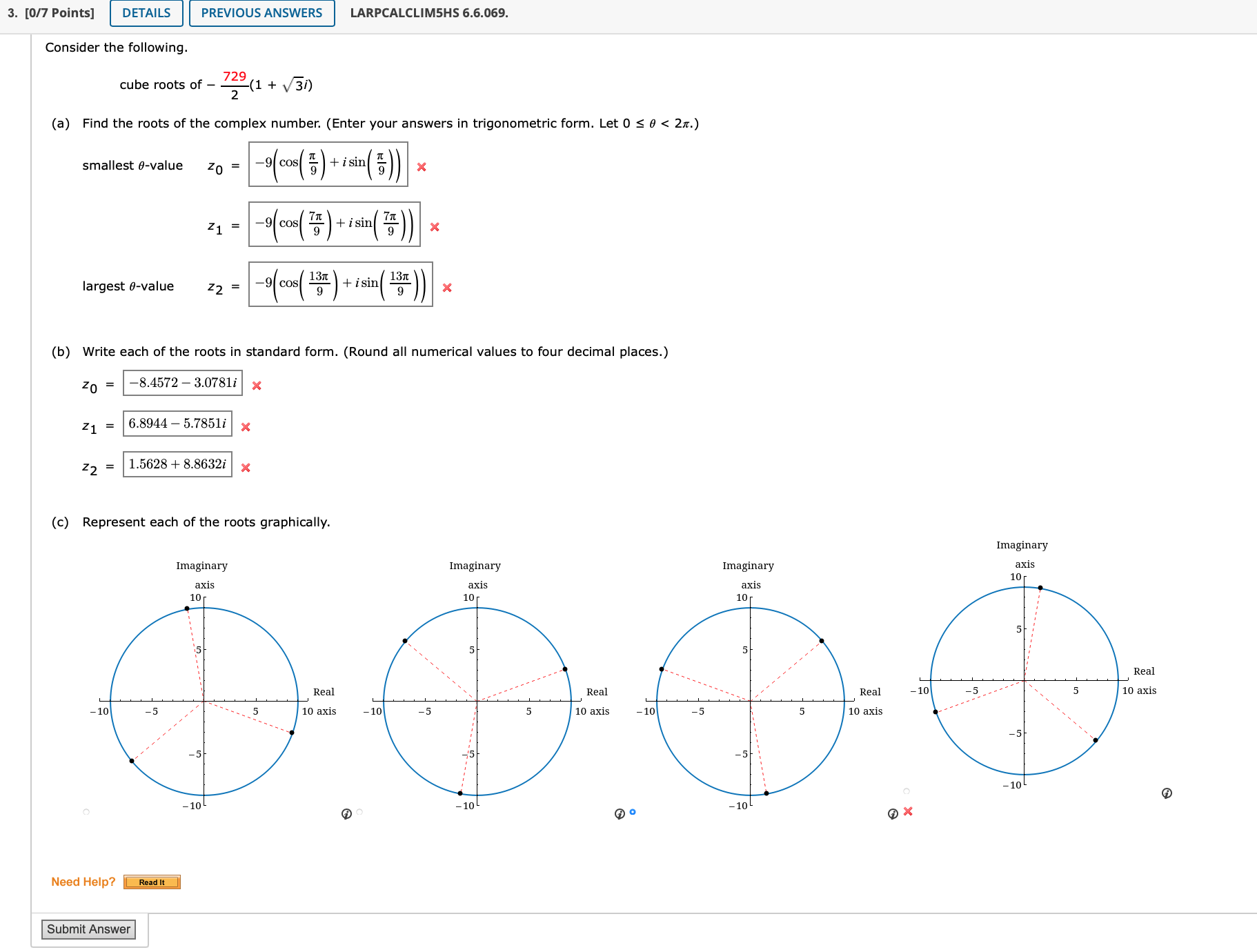 3. [BIT Points] PREVIOUS ANSWERS LARPCALCLIMSHS