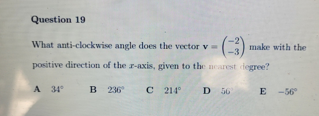 no extra detail Question 19 What anti-clockwise