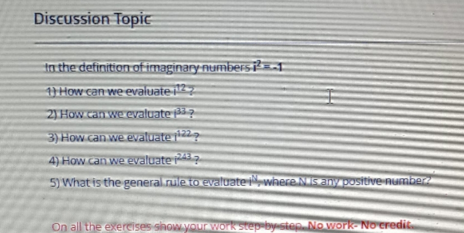 how can we evaluate Discussion Topic In the
