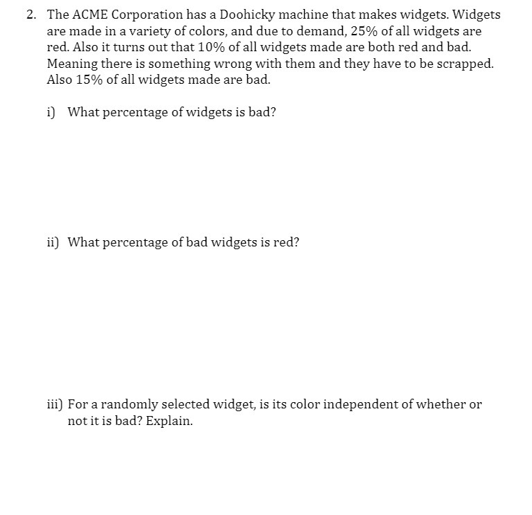 2. The ACME Corporation has a Doohicky machine