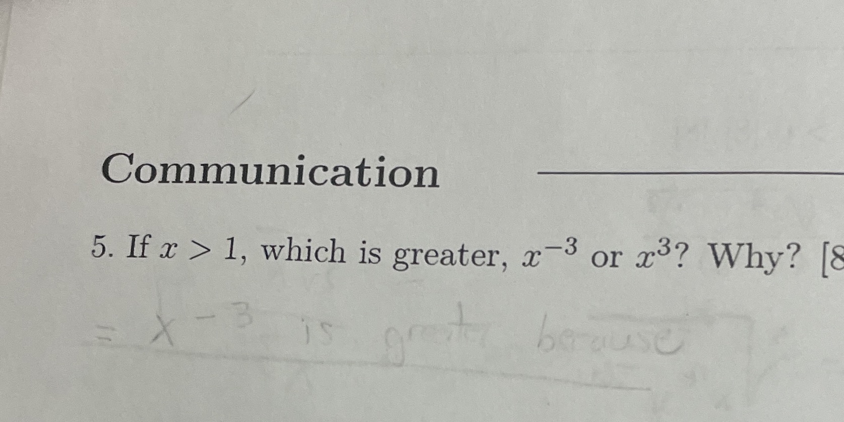 Communication 5. If x  style=