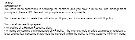 Task 2 Instructions: You have been successful in