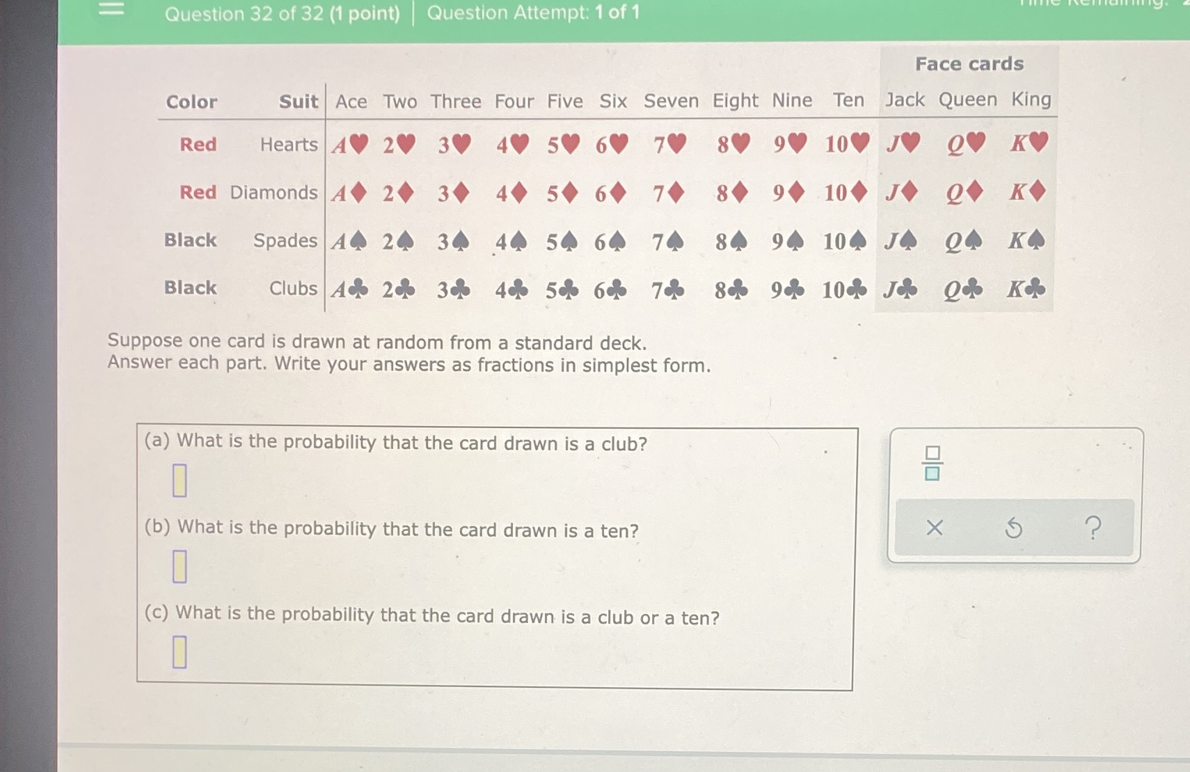 Question 32 of 32 (1 point) | Question Attempt: 1