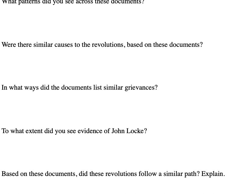 what patterns did you see across these documents