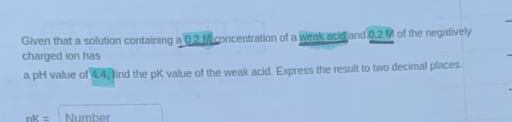 Given that a solution containing a 0.2