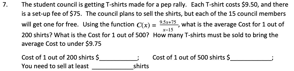 The student council is getting T-shirts made for