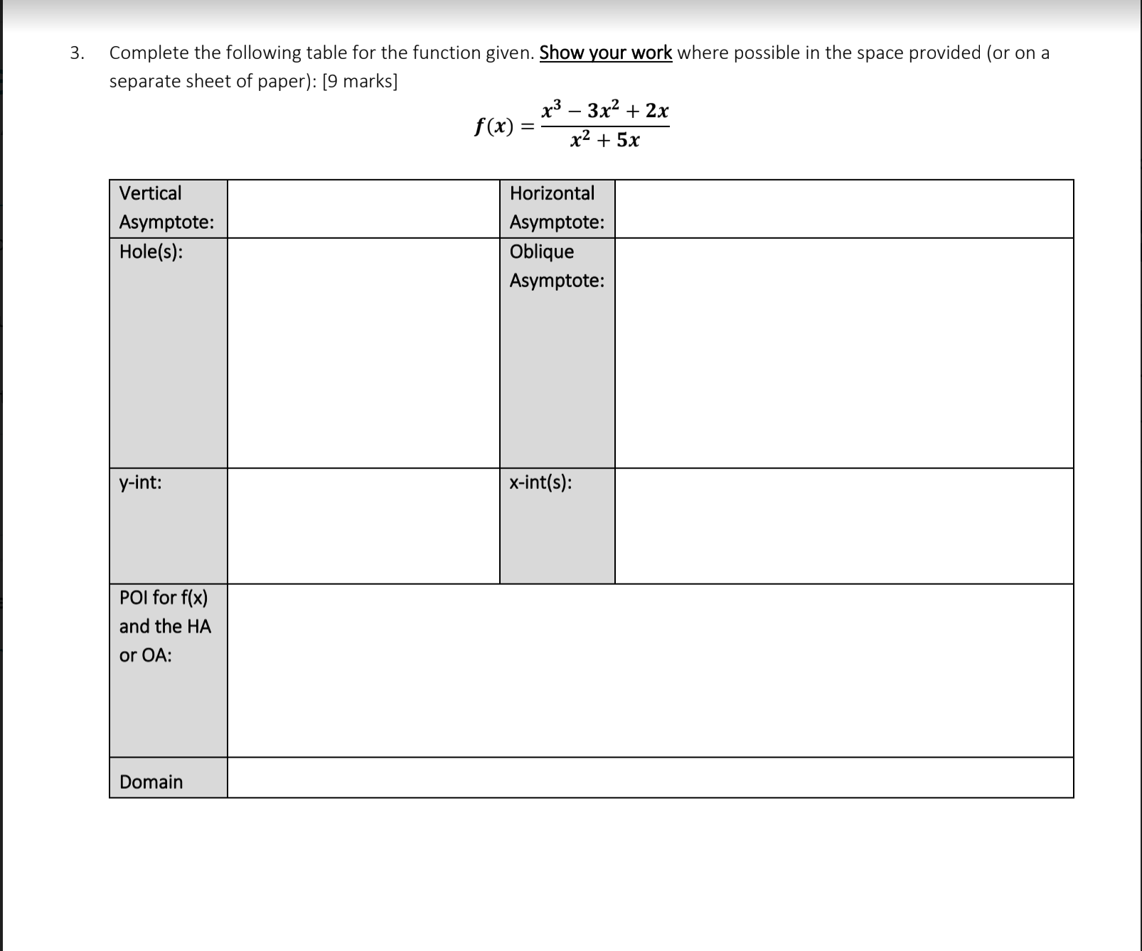 rational functions pls help asap 3. Complete the