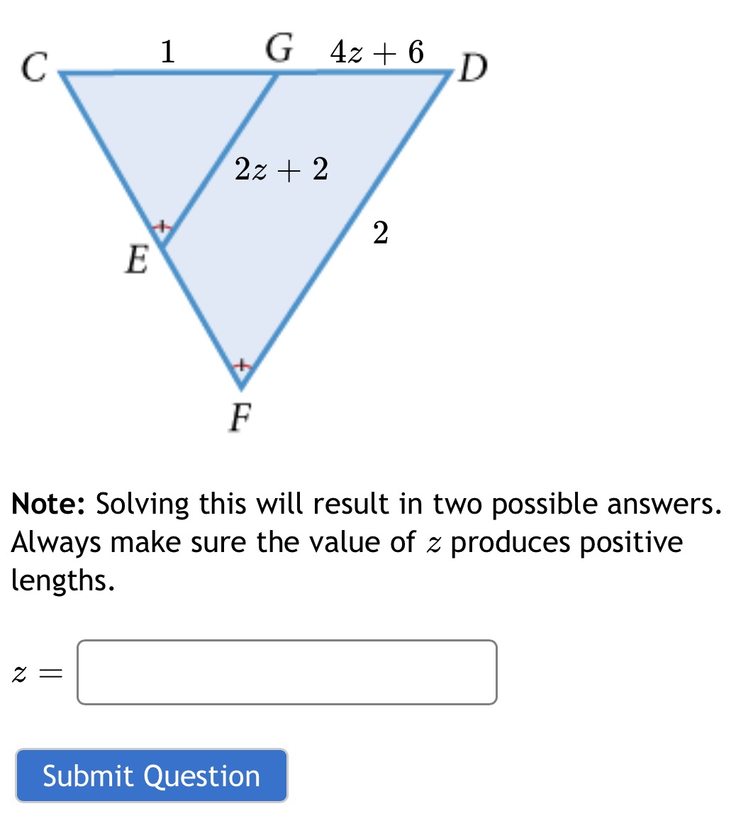 Note: Solving this will result in two possible