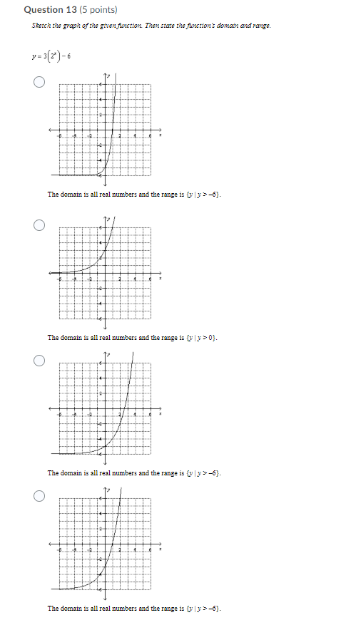 Question 6 (5 points) Sketch the graph of the