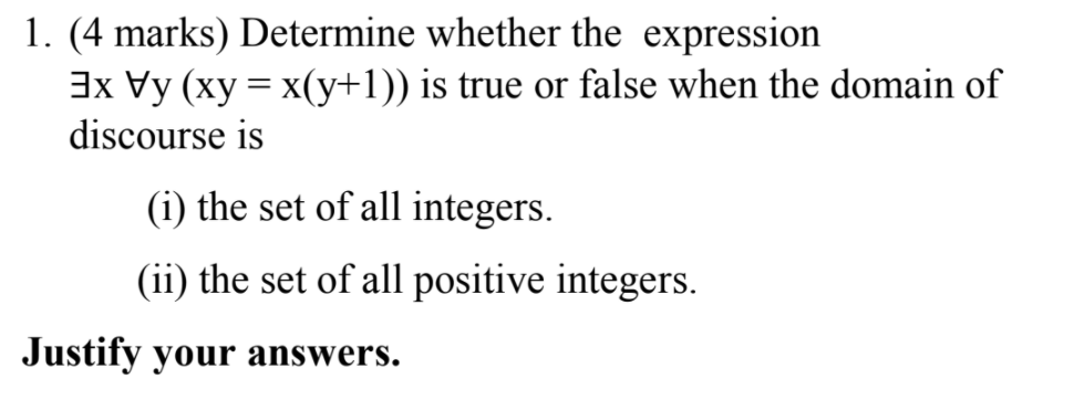 1. (4 marks) Determine whether the expression Elx