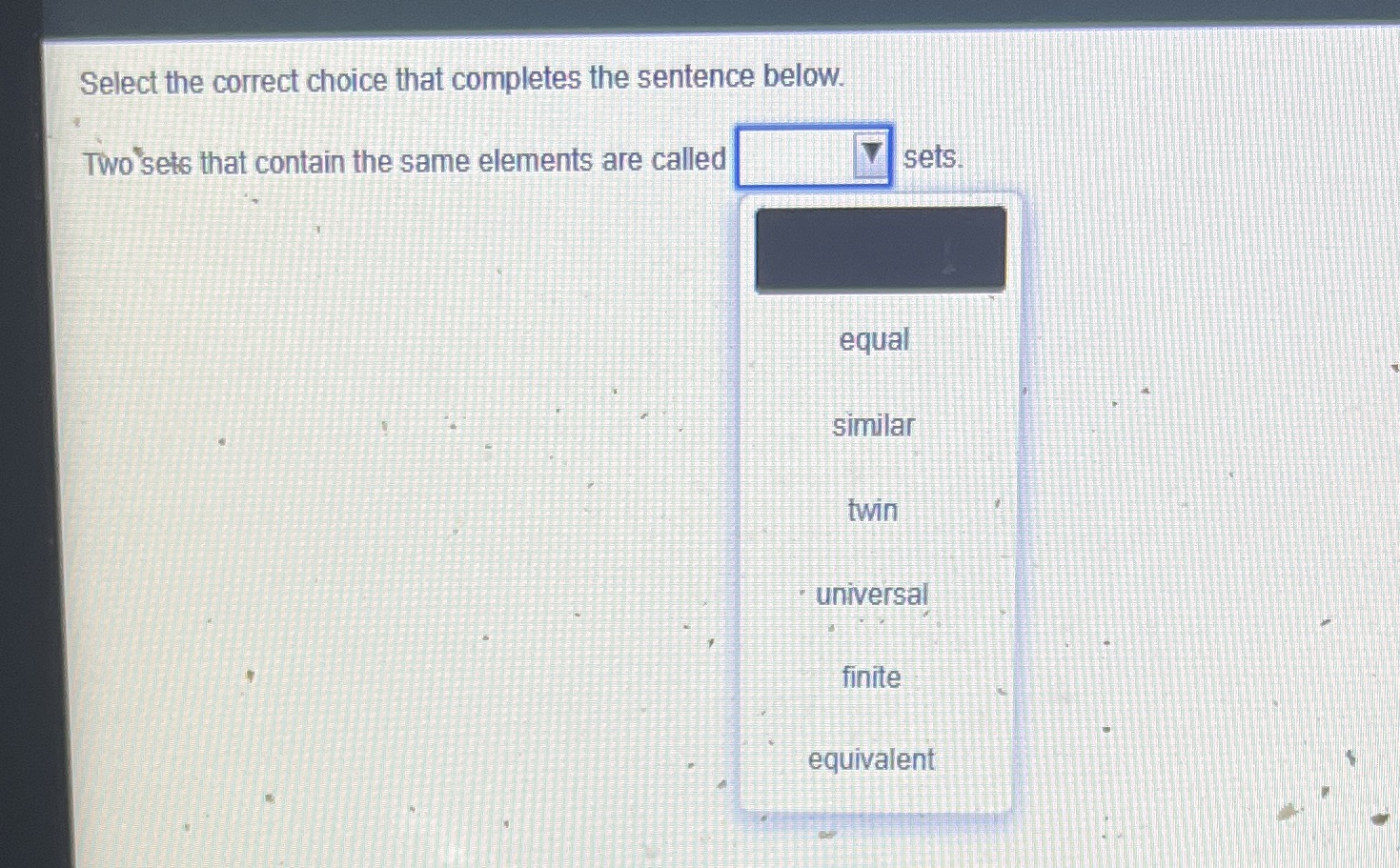 Select the correct choice that completes the
