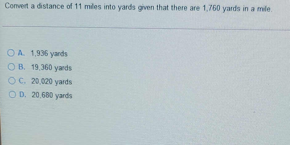 how do I solve? Convert a distance of 11 miles