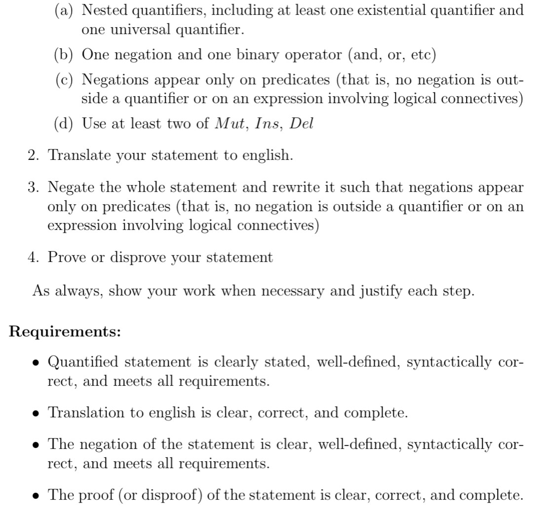 RNA strands are nonempty strings from the