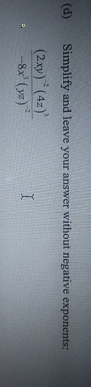 how to simplify and leave the answer without