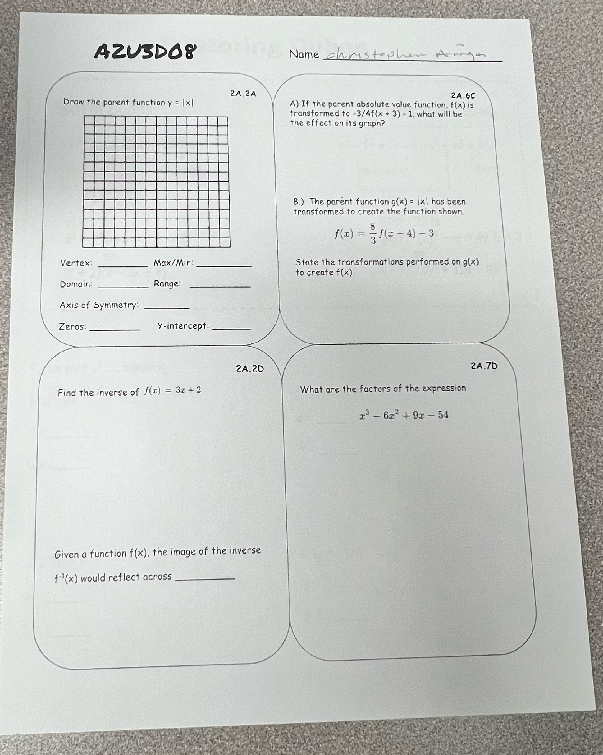 AZUSDO8 Name christephen Arnga 2A.2A 2 A.60 Draw