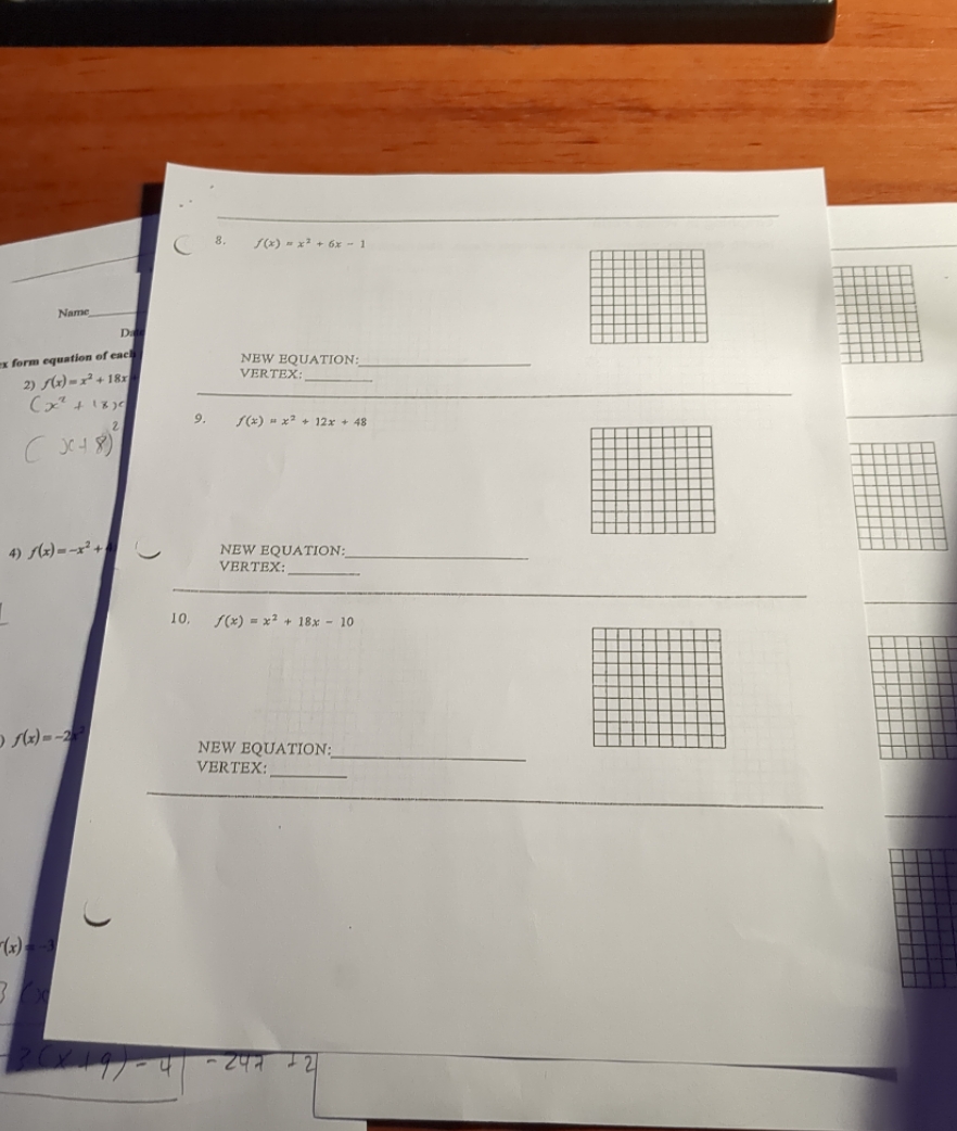 don't use Desmos please write on paper the graphs