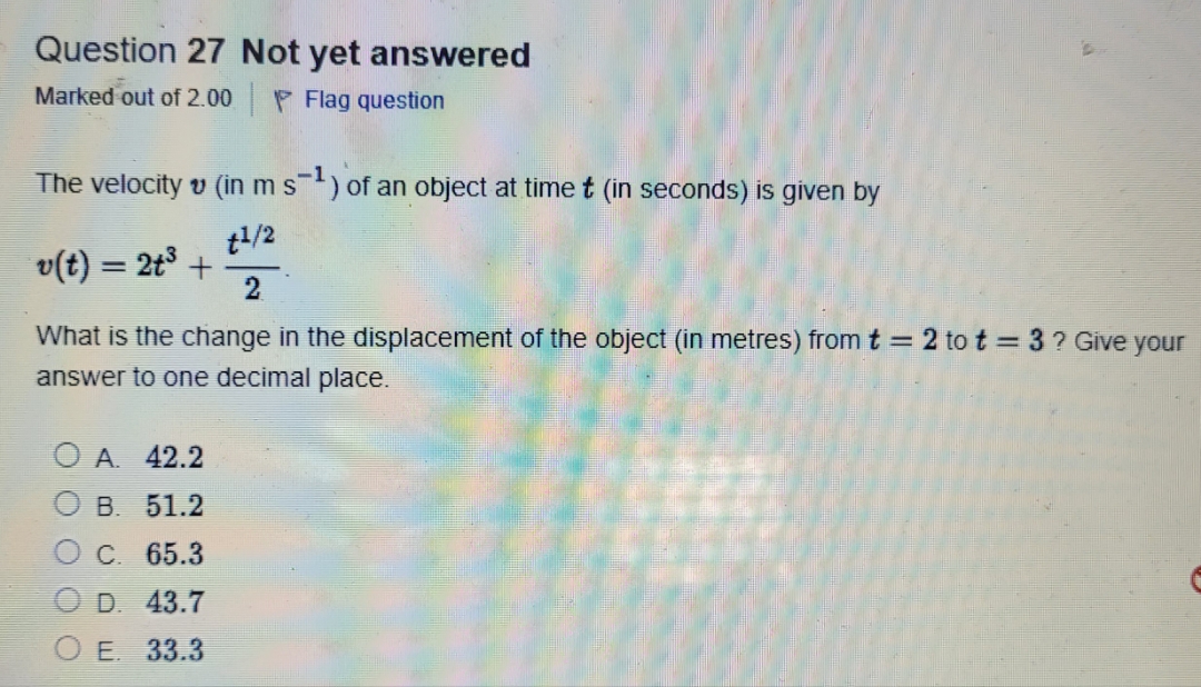 no extra detail Question 27 Not yet answered