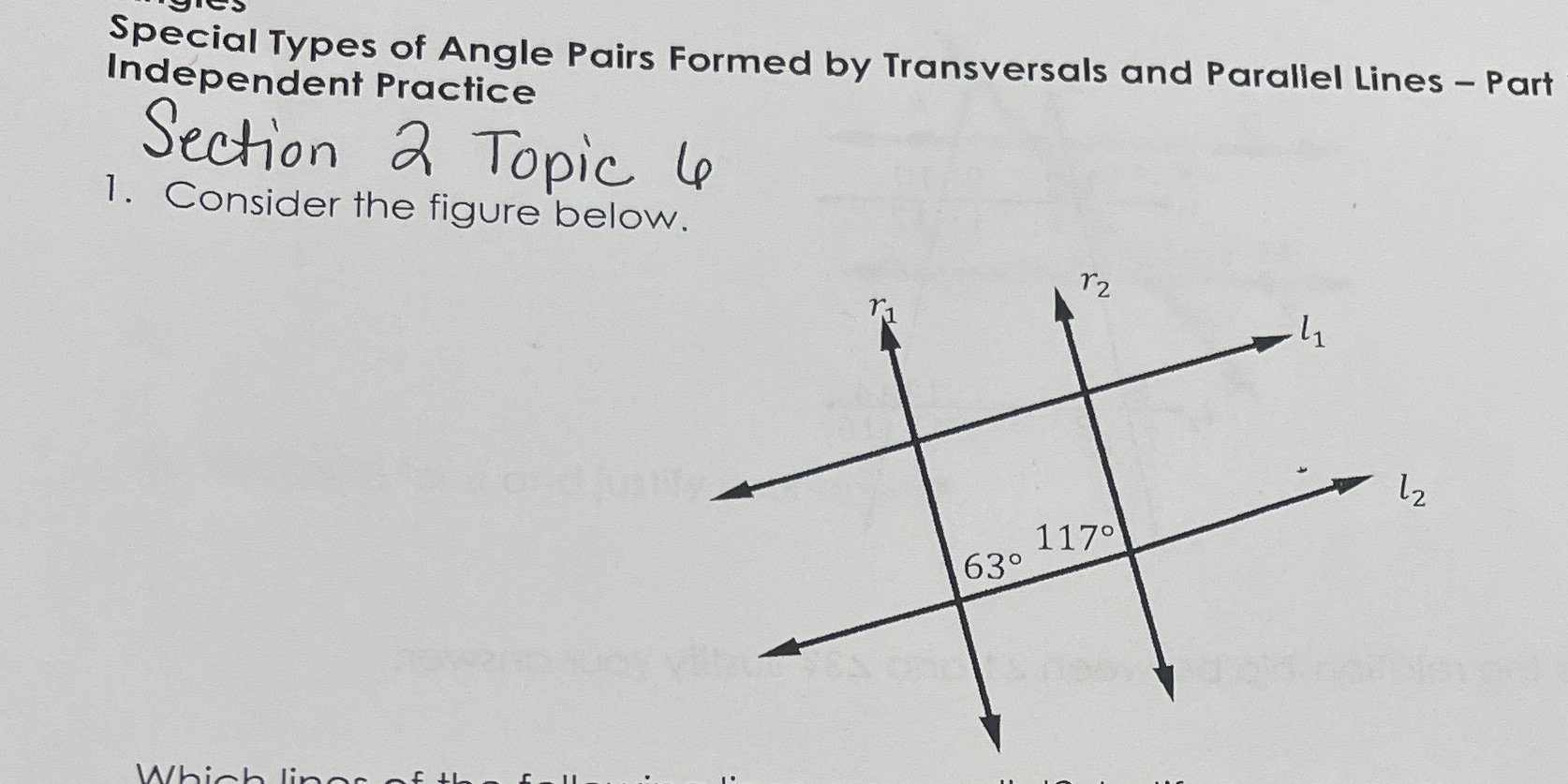 Special Types of Angle Pairs Formed by