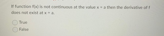 If function f(x) is not continuous at the value x