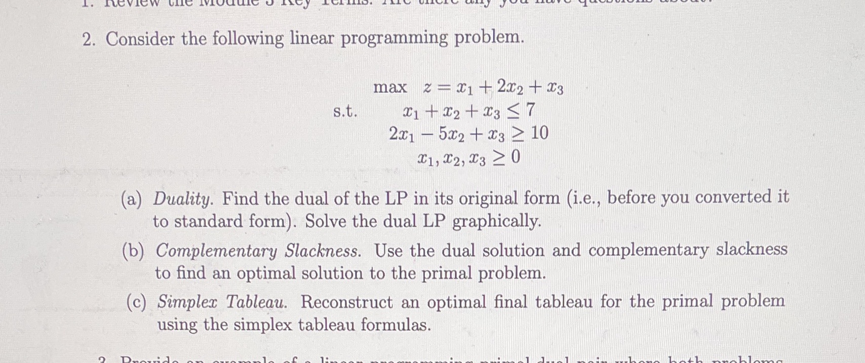 Please use the linear program duality