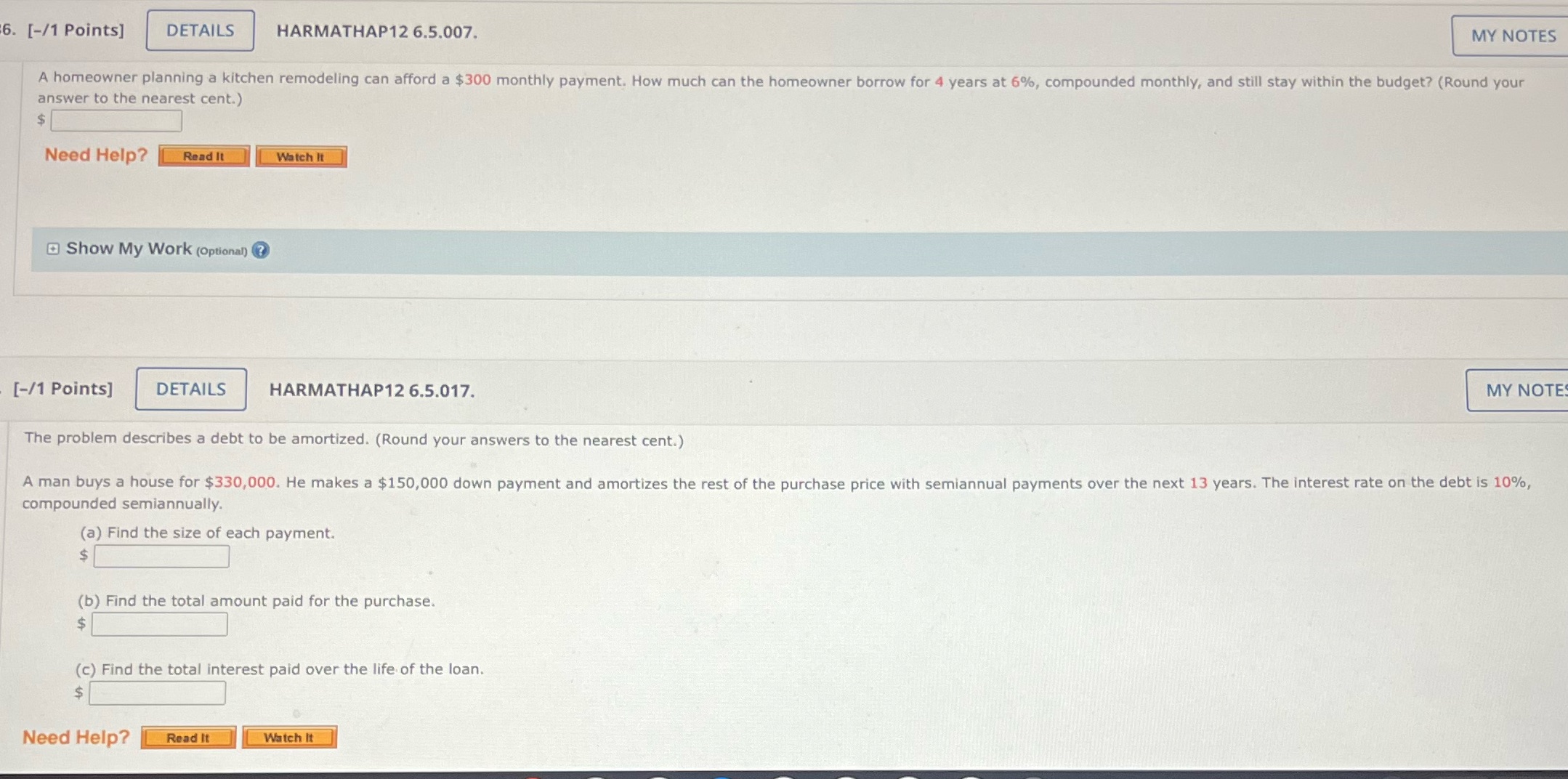 Need help on both please 6. [-/1 Points] DETAILS
