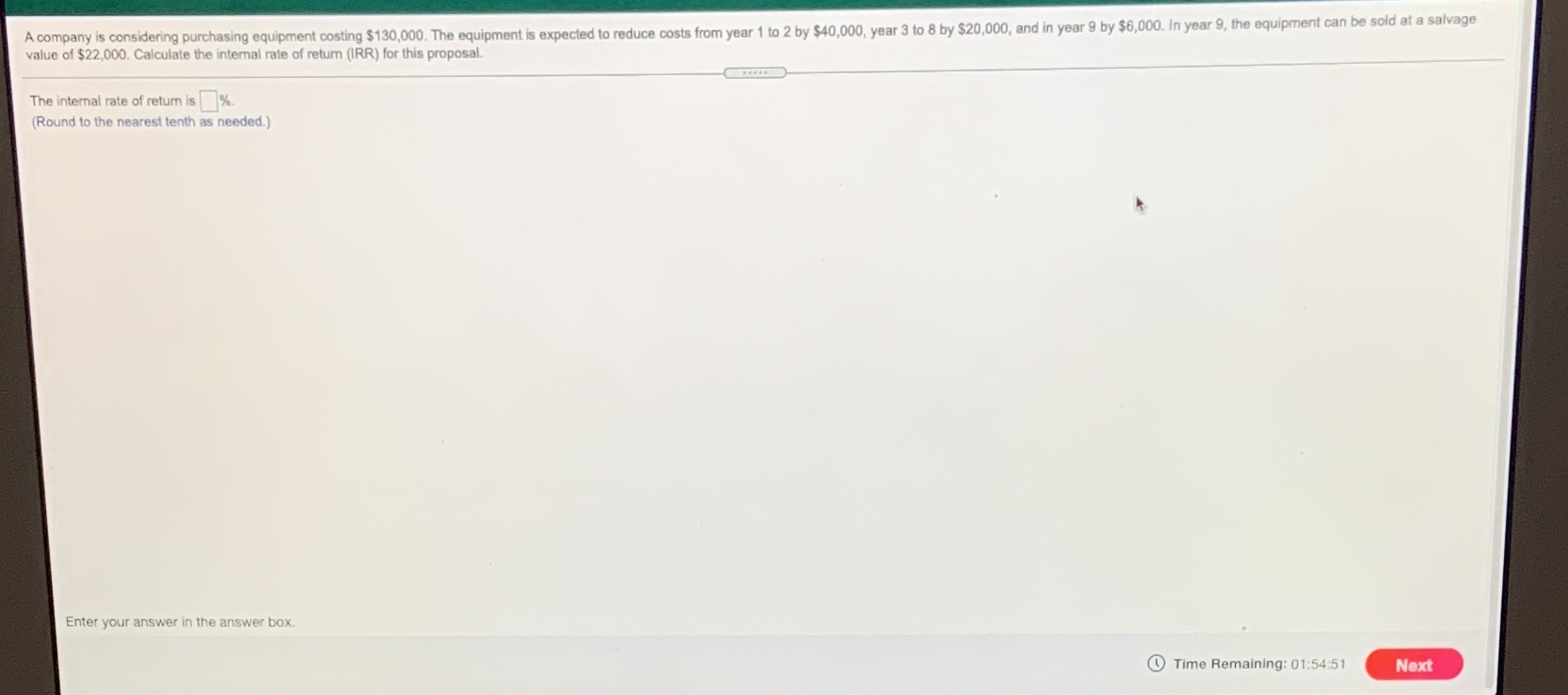 I need this back by 9:55 please A company is