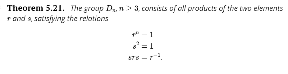 Let r and s be the elements of Dn described in
