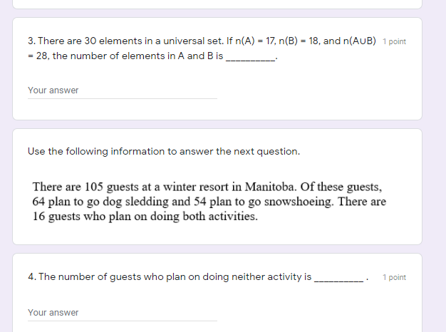 3. There are 30' elements in a universal