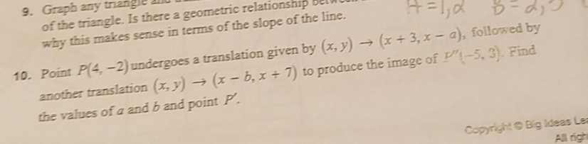 please answer 10 9. Graph any triang of the