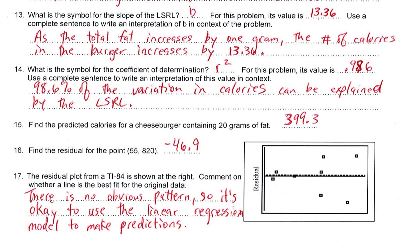 13. What is the symbol for the slope of the LSRL?