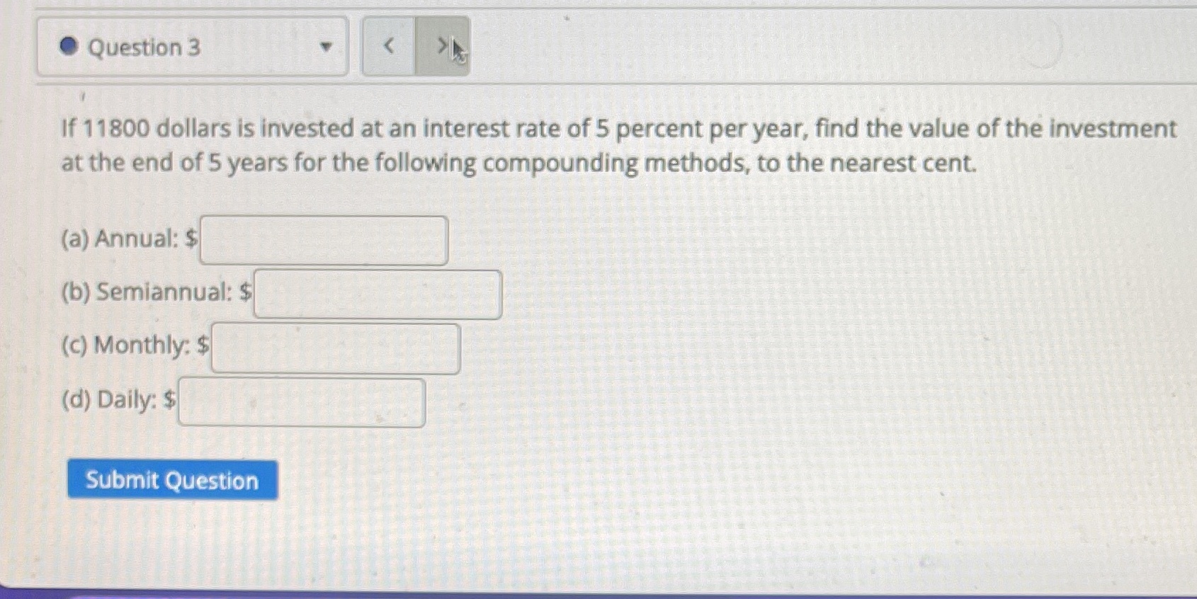 Introduction to exponential functions Question 3