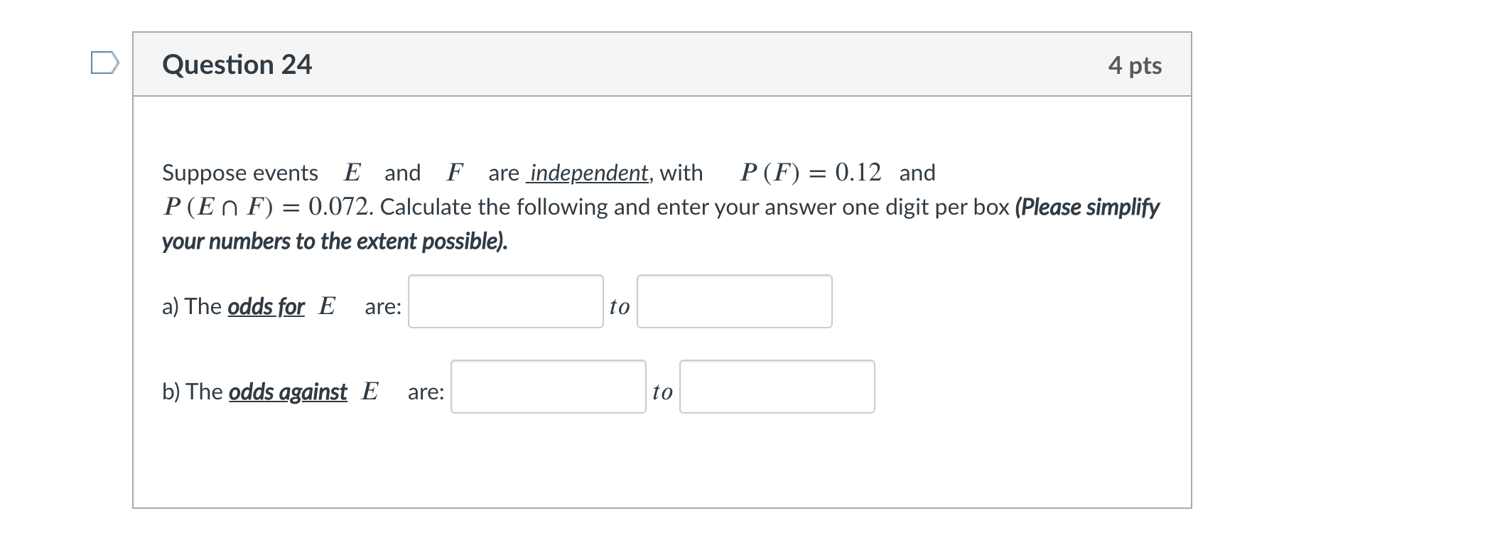 Please help solve D Question 24 4 pts Suppose
