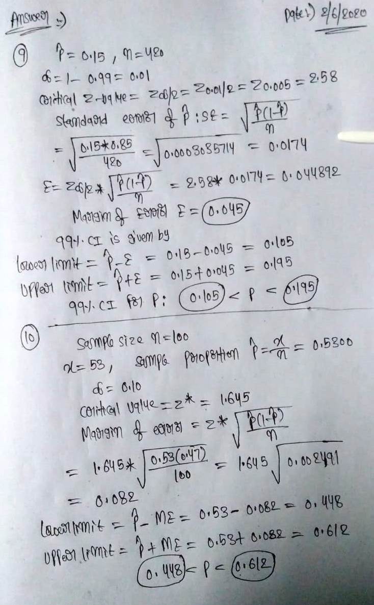 please type the 9th question answer without using