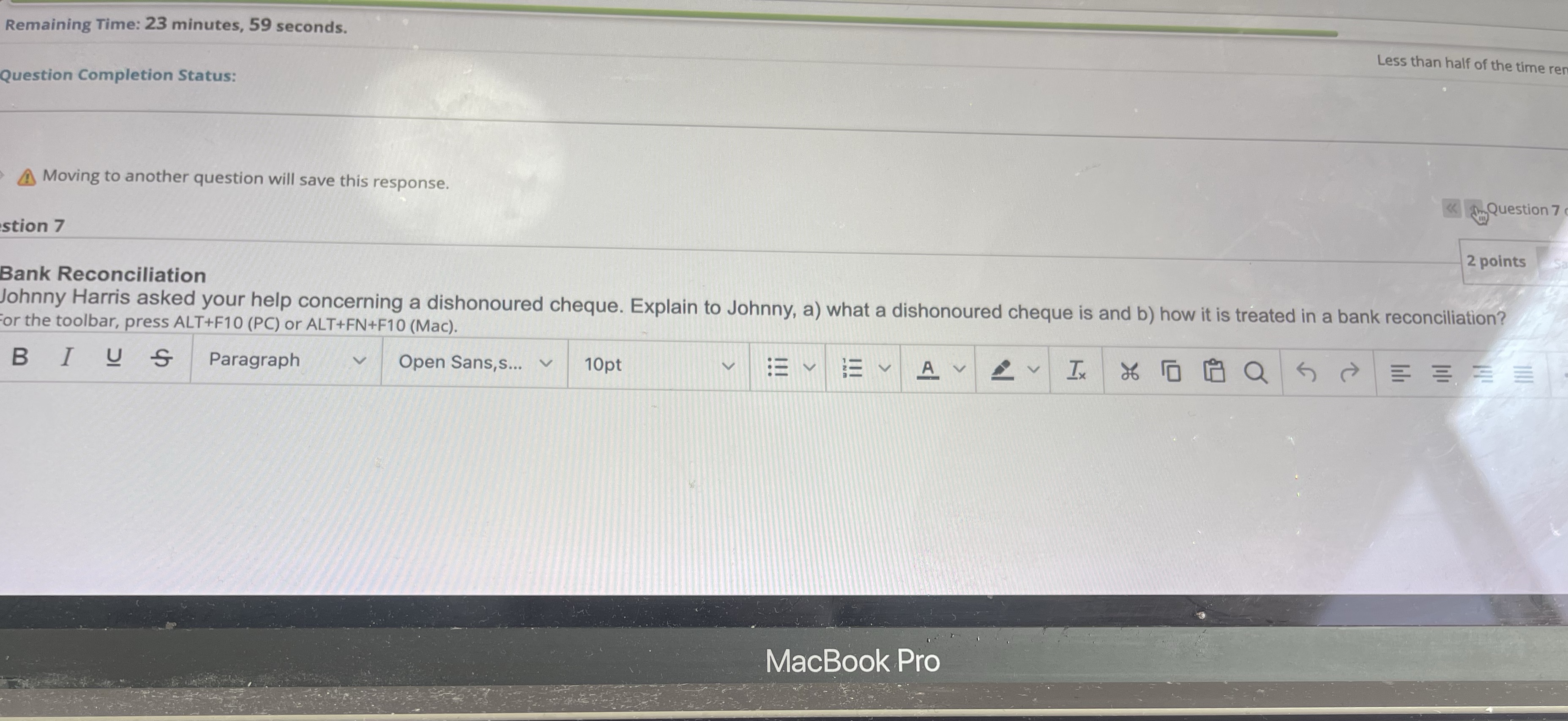 Remaining Time: 23 minutes, 59 seconds. Less than