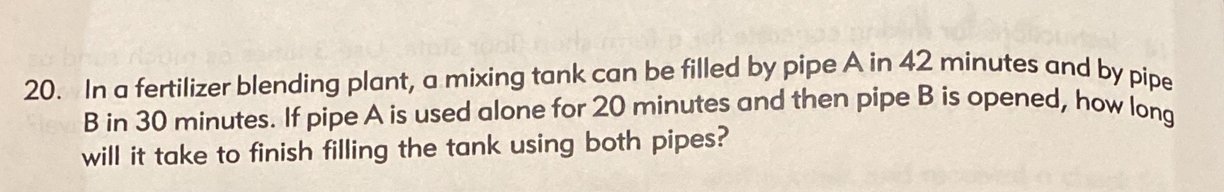 20. In a fertilizer blending plant, a mixing tank