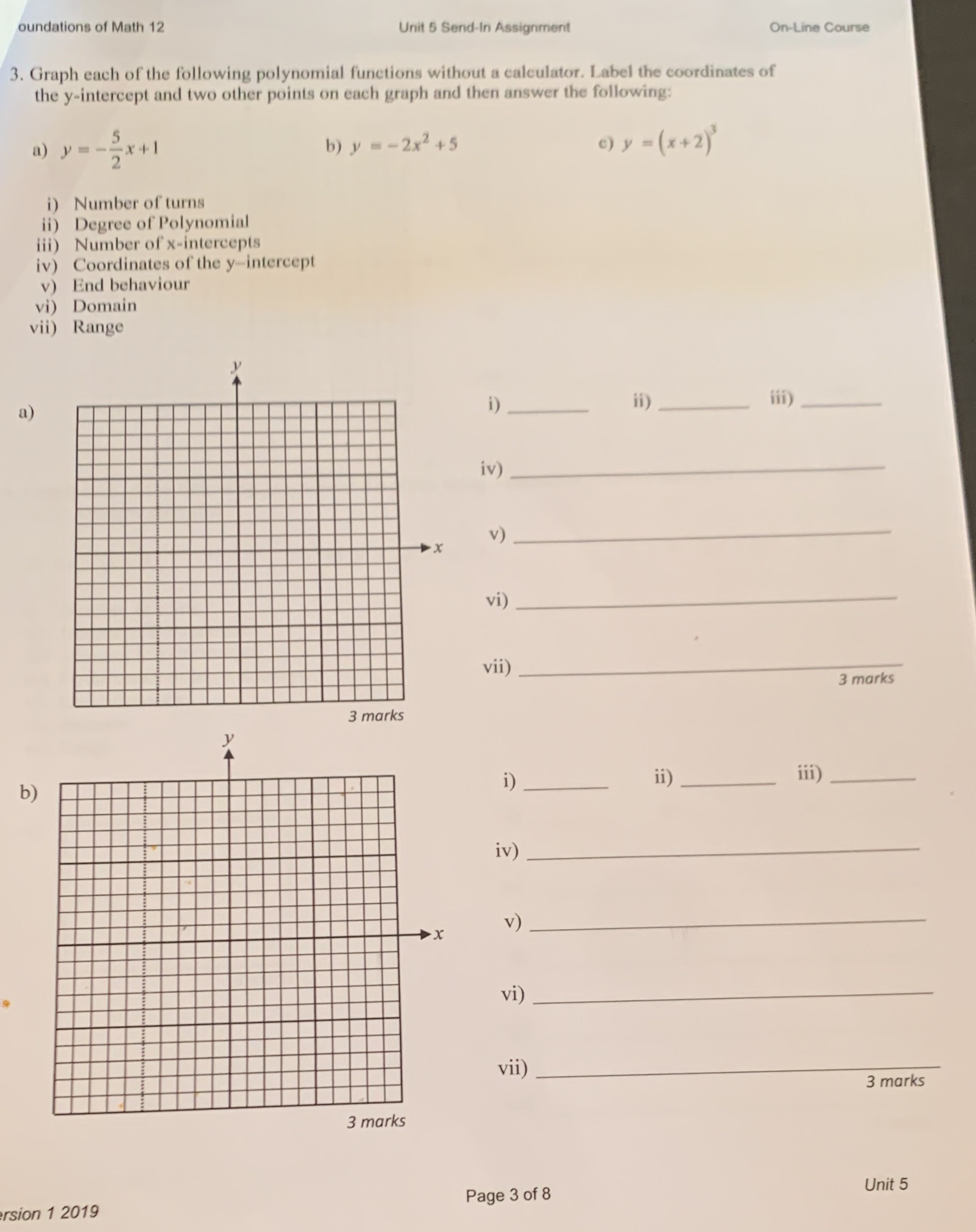 I need answers please!! oundations of Math 12
