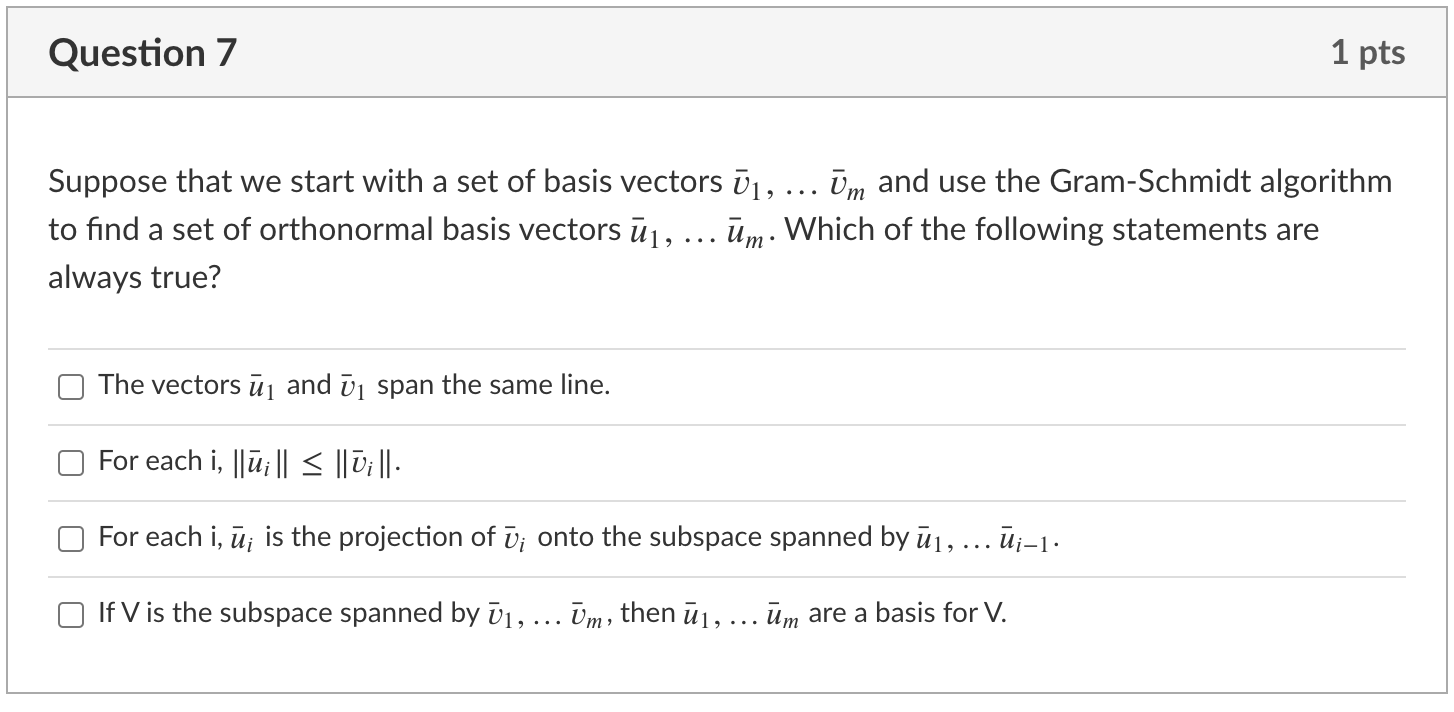 Question 7 1 pts Suppose that we start with a set