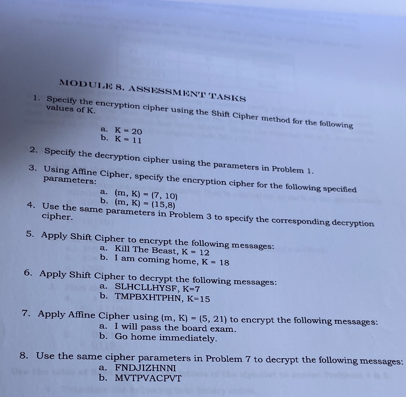 This is Math in the Modern World. Kindly write