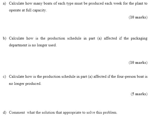 a] Calculate how than}.r boats of each type must