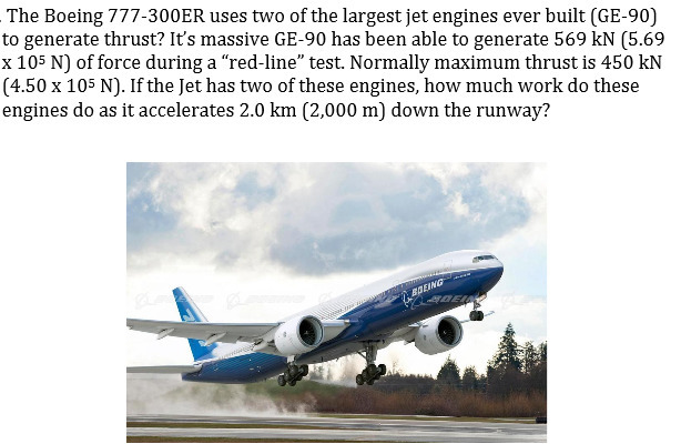 The Boeing 777-300ER uses two of the largest jet