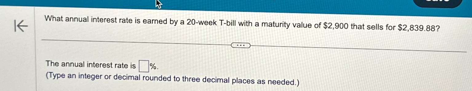 W k. _ I 6 hat annual interest rate is earned by