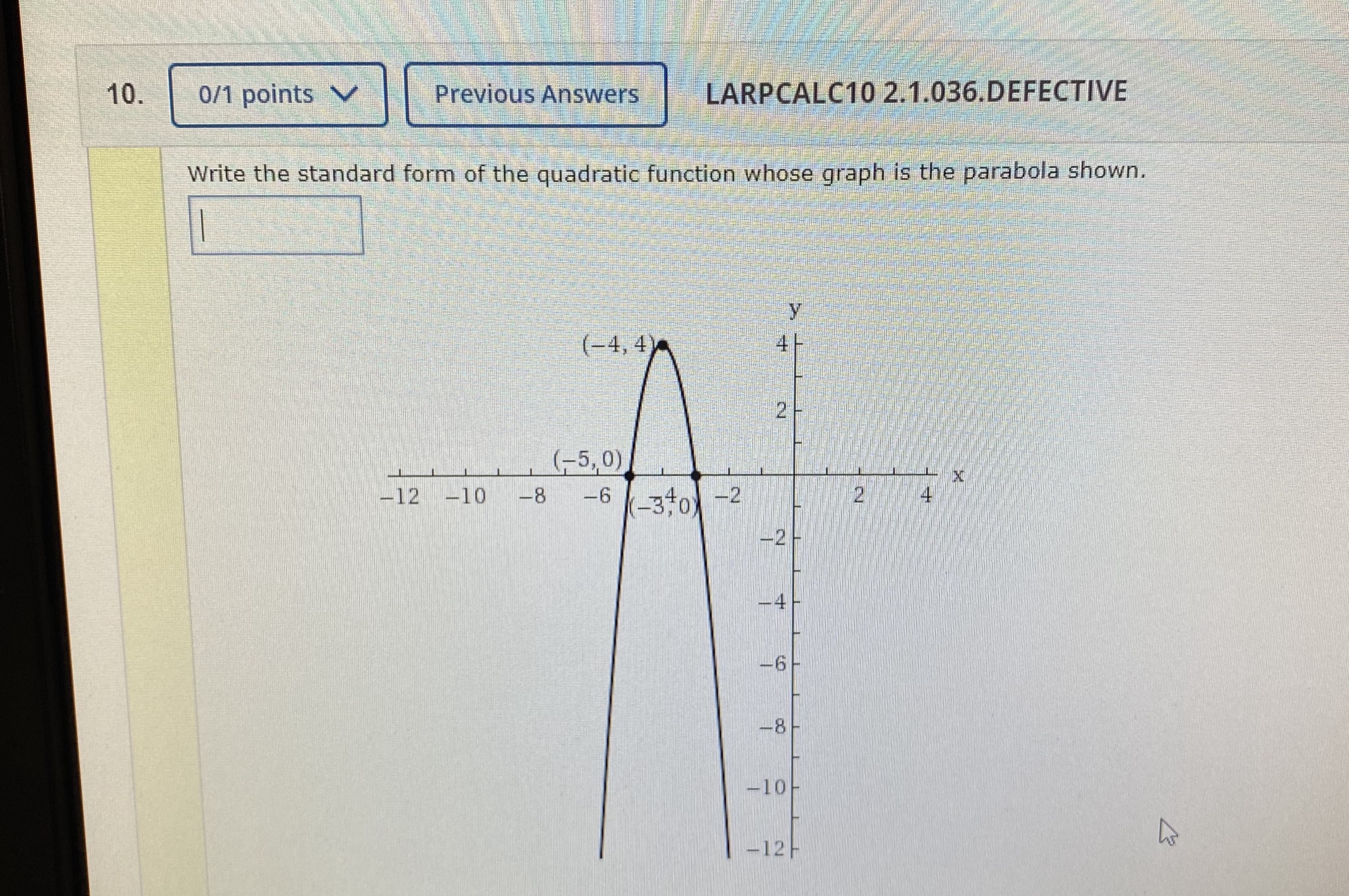 13. 1/3 points V Previous Answers LARPCALC10
