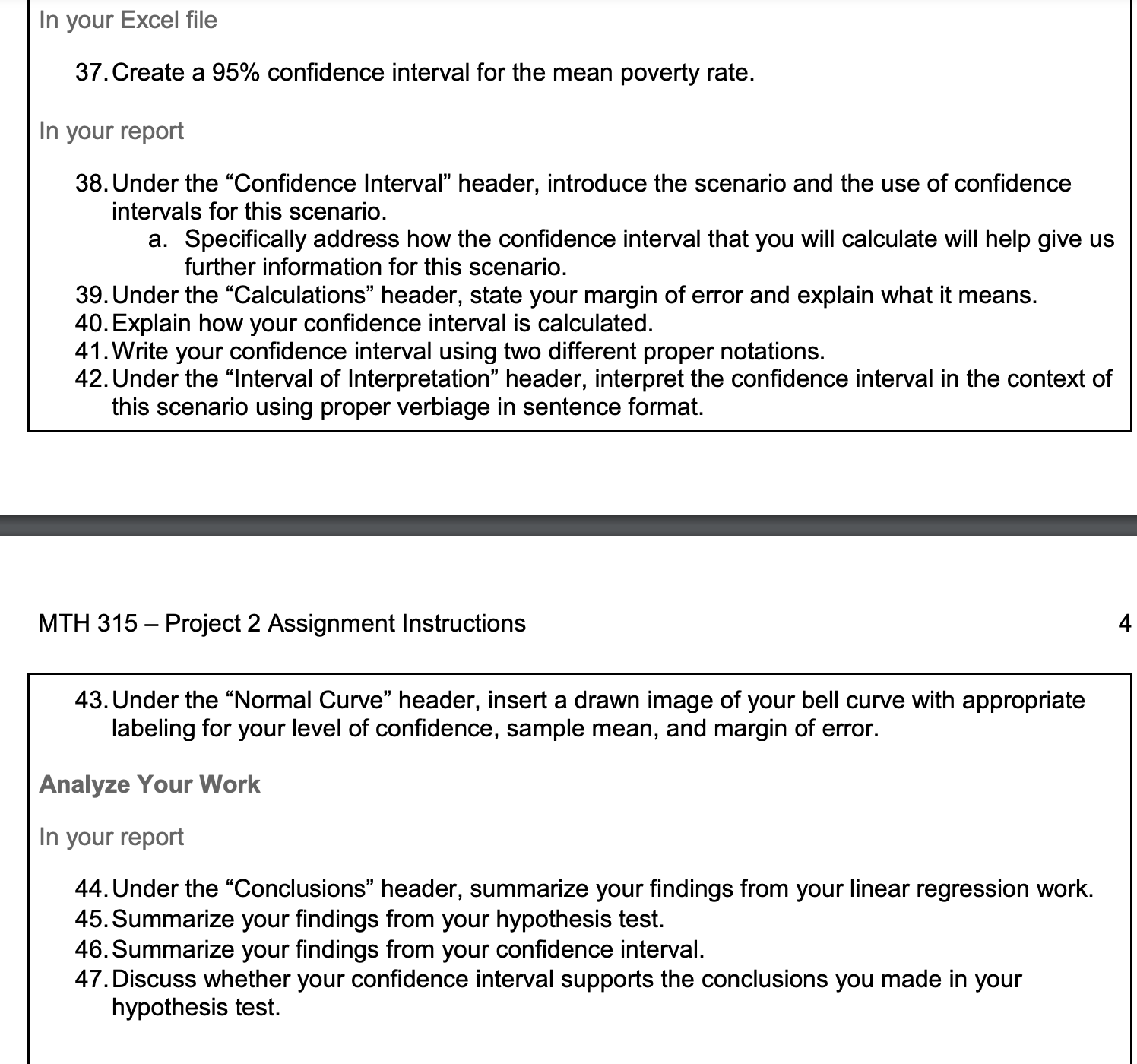 In your Excel file 37.Create a 95% confidence