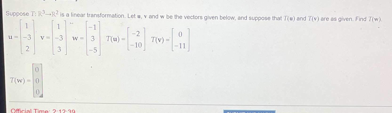 Suppose T: R3-R2 is a linear transformation. Let