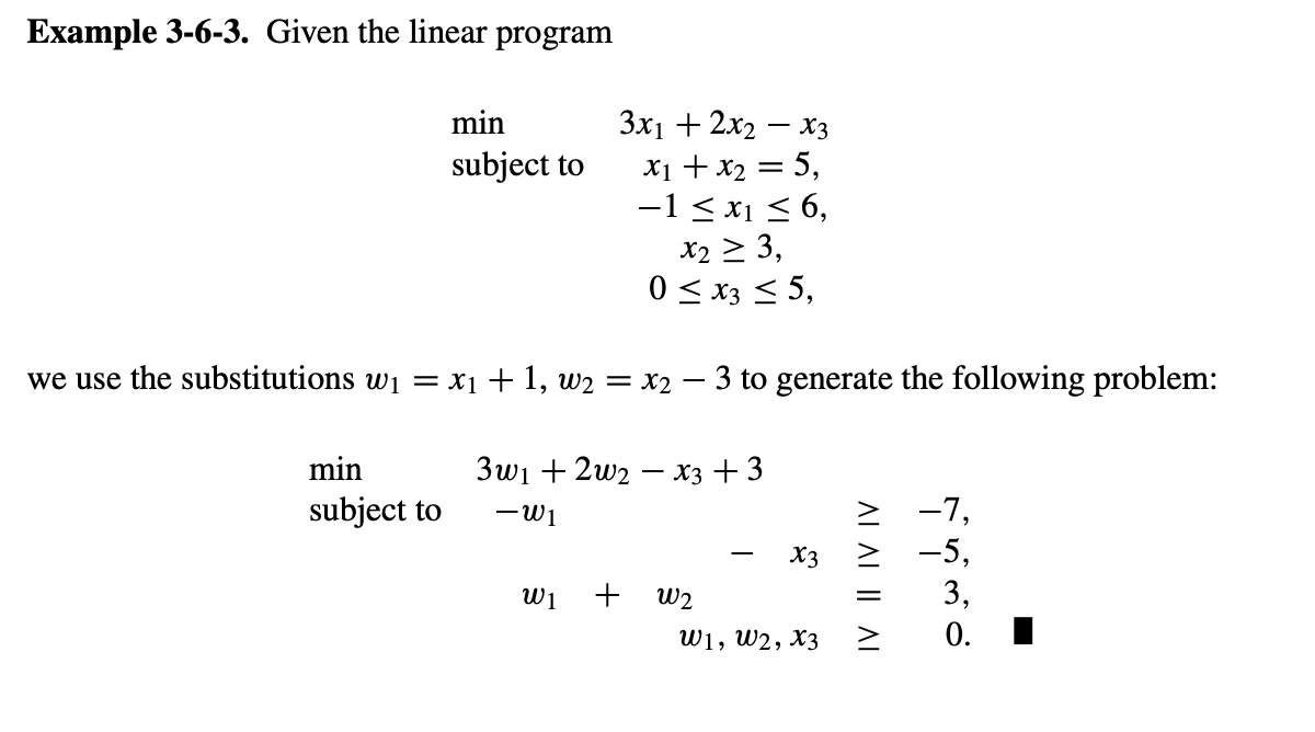 Consider the LP in Example 363 of the textbook.